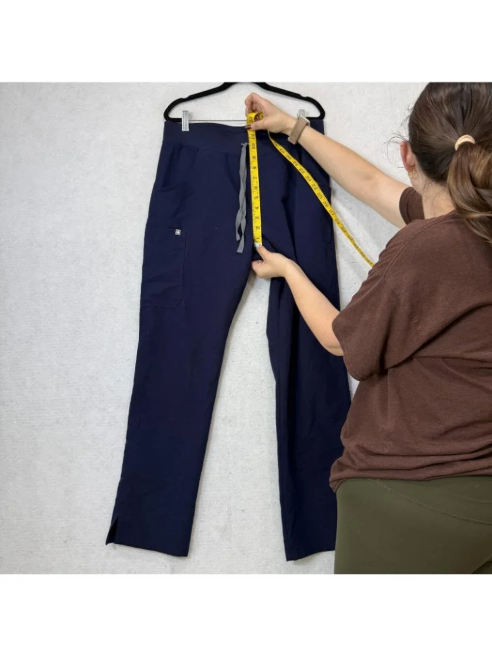 FIGS Scrub Pants Mens Medium Tall Blue Technical Collection Cargo Drawstring